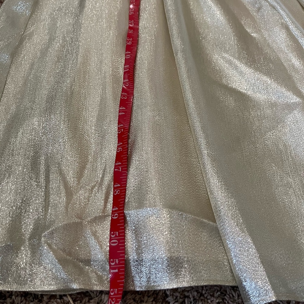 Selkie The Seashell Gown in Gold Medium Babydoll Puff Sleeve Regency Style - Picture 14 of 15